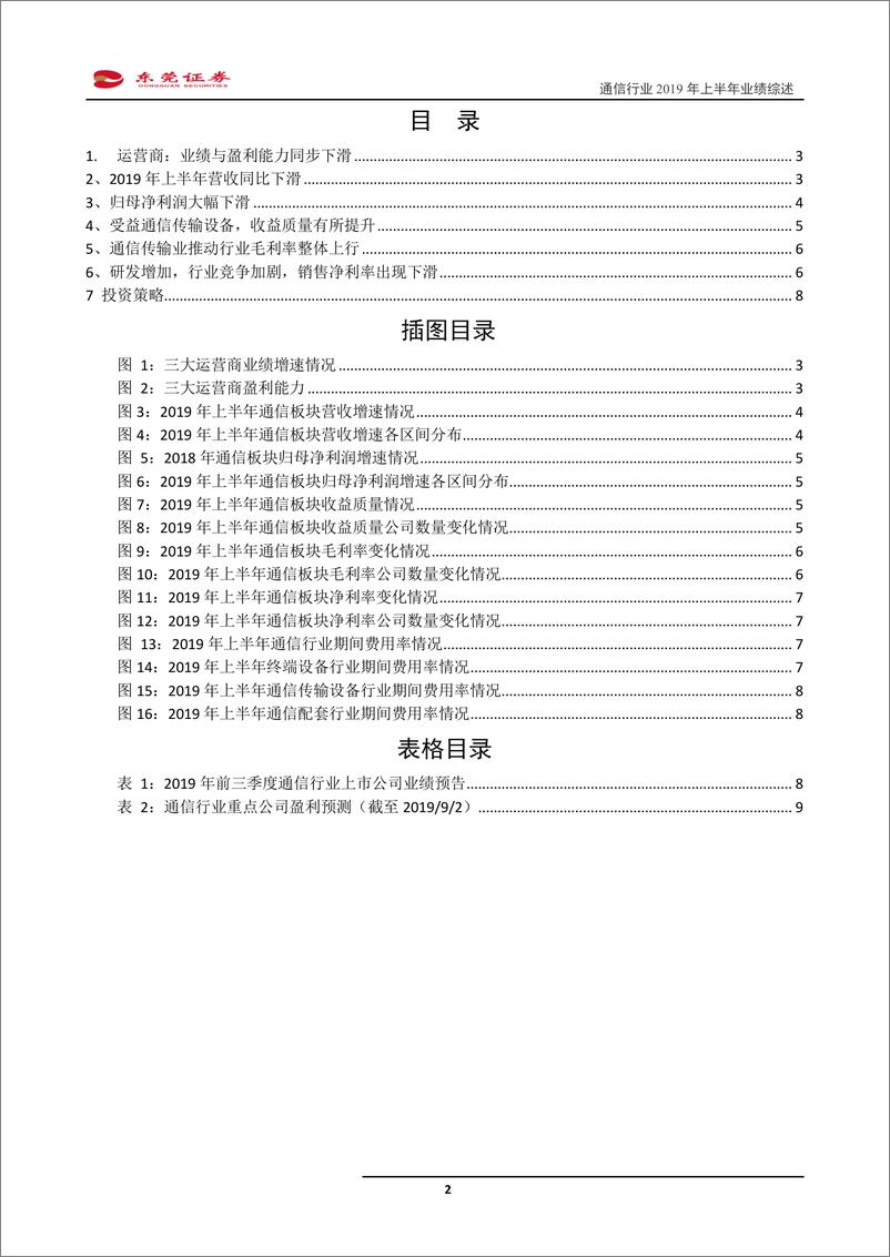 《通信行业2019年上半年业绩综述：网络建设工程加速，通信传输设备一枝独秀-20190903-东莞证券-10页》 - 第3页预览图