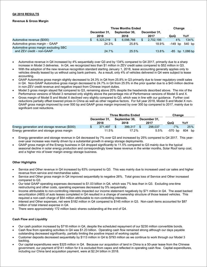 《特斯拉第四季度和2018年全年数据（英文）-2019.1-10页》 - 第5页预览图