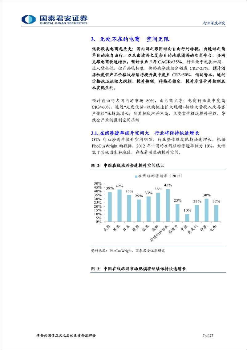 《国泰君安-旅游服务专题3：全面剖析在线旅游,着眼旅游电商：“三维法“掘旅游电商蓝海,旅行社“求变“迫在眉睫》 - 第7页预览图