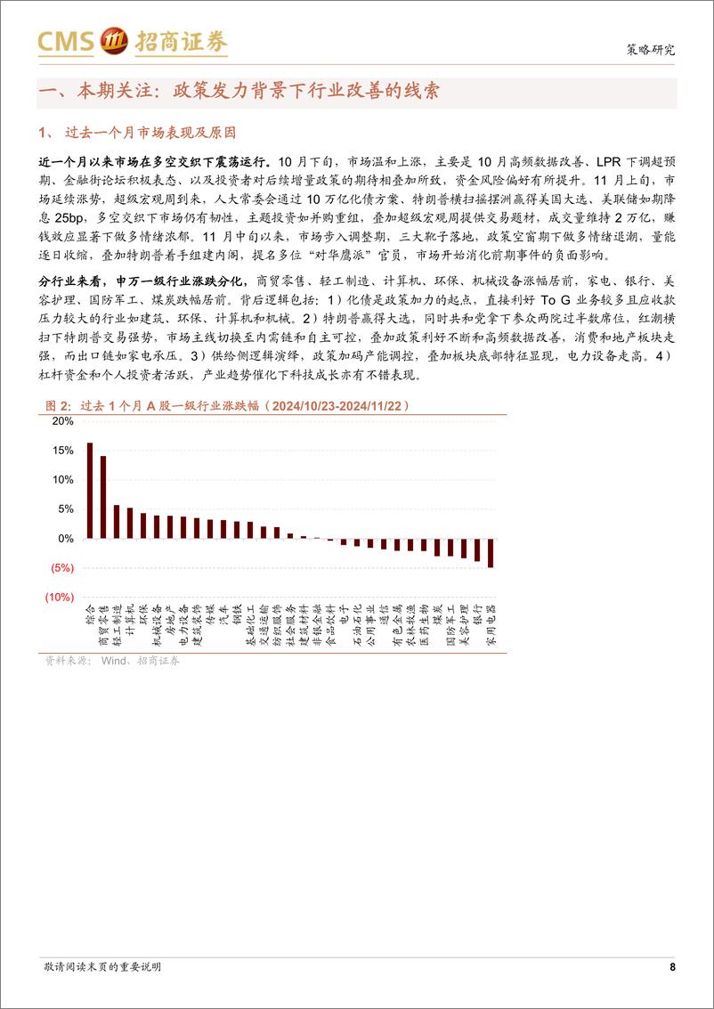 《行业比较与配置系列(2024年12月)：12月行业配置关注，政策发力背景下行业改善的线索-241123-招商证券-44页》 - 第8页预览图