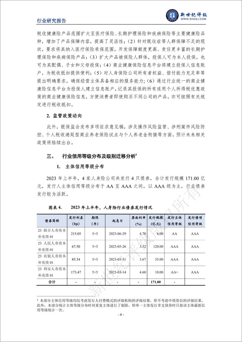 《新世纪评级-2023年上半年人身险行业信用观察-11页》 - 第7页预览图