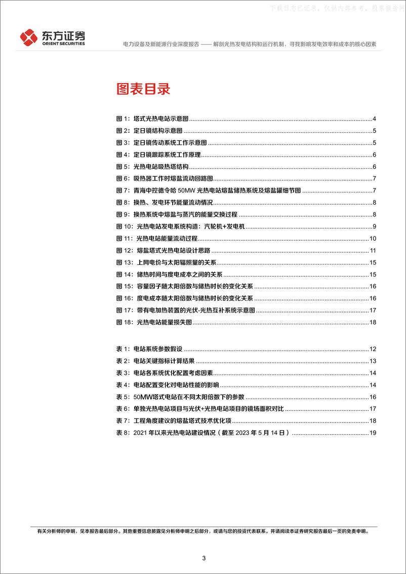 《东方证券-电力设备及新能源行业光热发电专题报告2：解剖光热发电结构和运行机制，寻找影响发电效率和成本的核心因素-230523》 - 第3页预览图