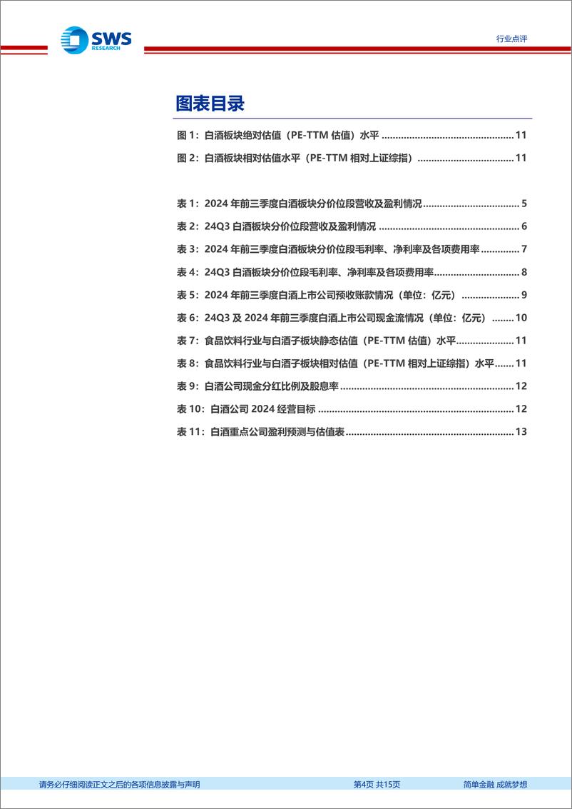 《白酒行业2024年三季报总结：Q3增速明显放缓，企业经营分化加剧-241103-申万宏源-15页》 - 第4页预览图