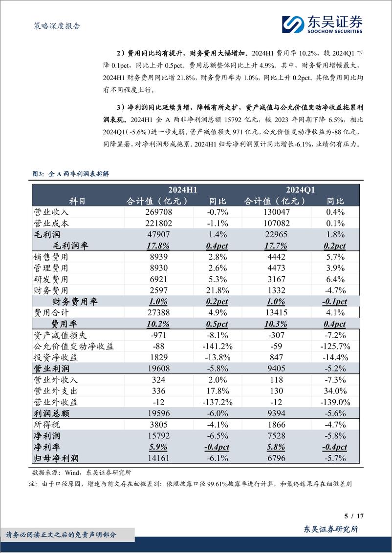 《A股财报深度分析系列(五)：2024年中报深度分析，盈利分化复苏，结构胜于总量-240831-东吴证券-17页》 - 第5页预览图