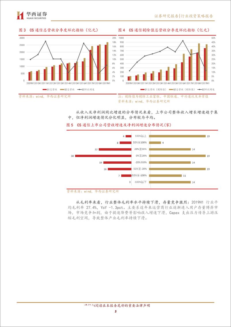 《通信行业2019中报总结：4G扩容及5G带动无线相关业绩提振，非经常收益拉动行业ROE回稳-20190909-华西证券-18页 - 副本》 - 第6页预览图