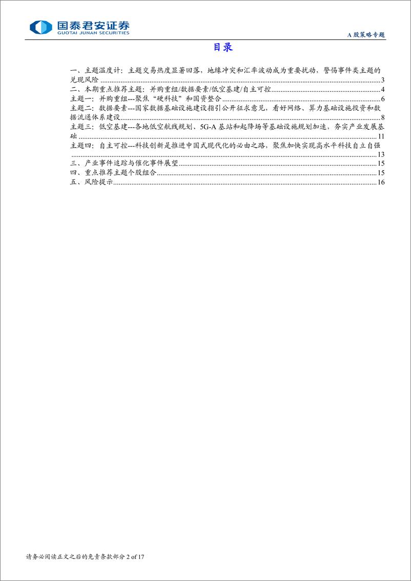 《主题风向标11月第4期：主题交易降温，看好并购重组逻辑持续性-241124-国泰君安-17页》 - 第2页预览图