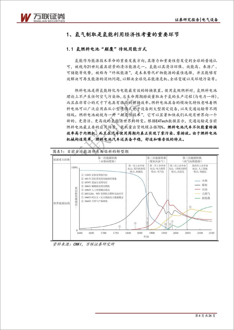 《电气设备行业专题报告之二（制氢篇）：化工副产氢过渡，可再生能源制氢是终极方案-20191017-万联证券-24页》 - 第5页预览图