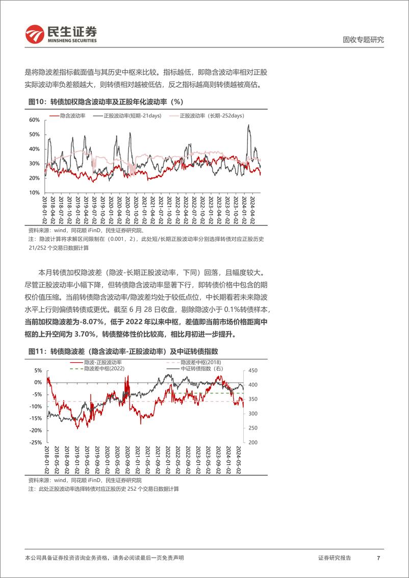 《转债策略研究系列：7月转债策略组合，转债性价比回升-240708-民生证券-19页》 - 第7页预览图