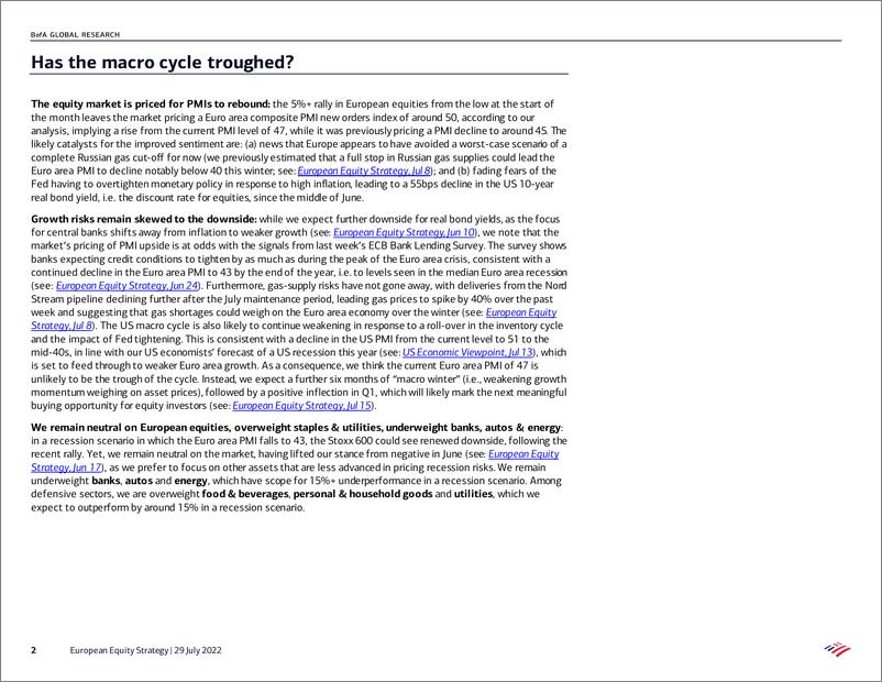 《European Equity Strategy Has the macro cycle trou》 - 第3页预览图