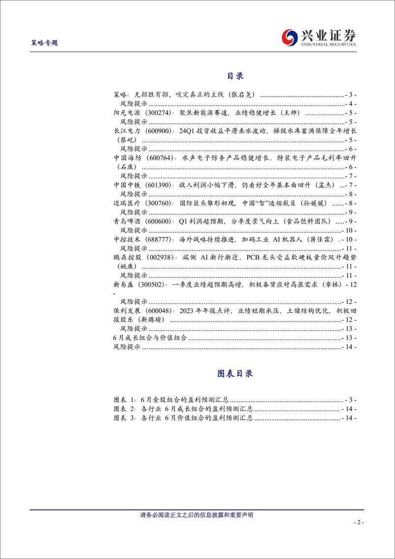 《兴证策略%26多行业：2024年6月市场配置建议和金股组合-240531-兴业证券-15页》 - 第2页预览图