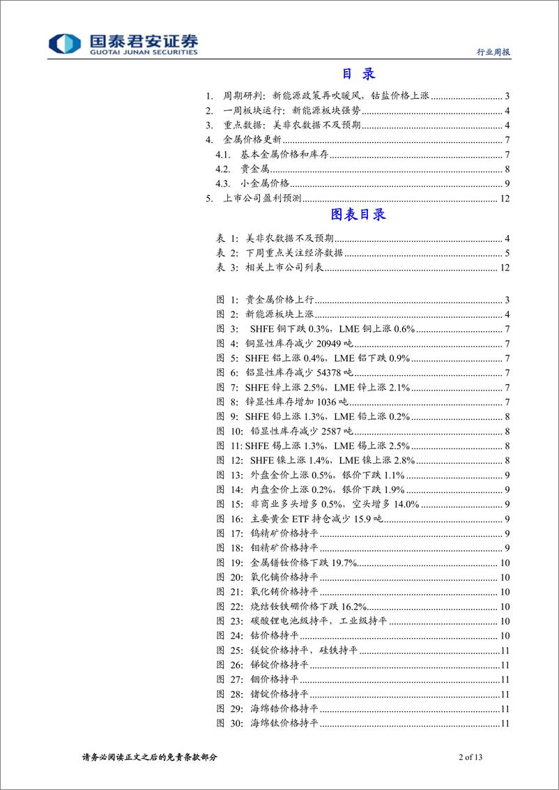 《有色金属行业更新：新能源政策预期向好，钴盐价格上涨-20200113-国泰君安-13页》 - 第3页预览图