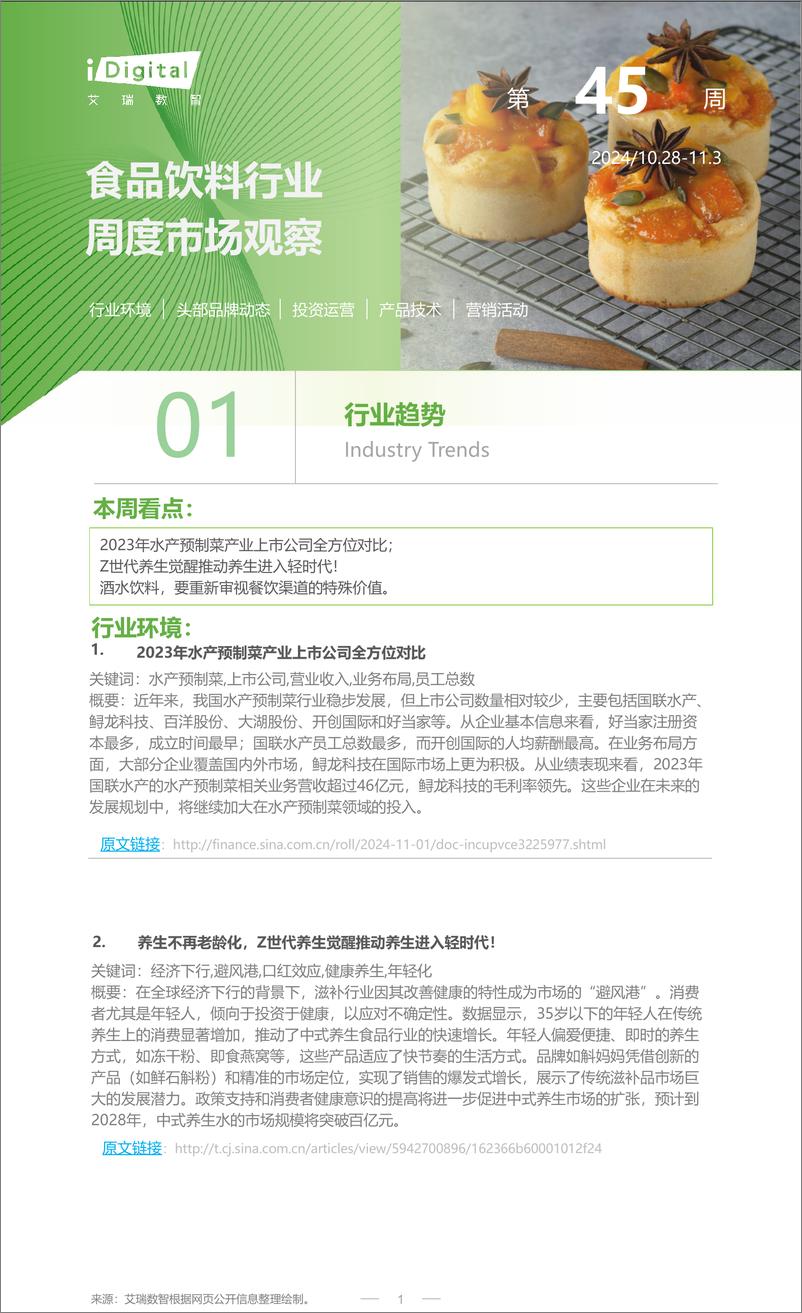 《iR-食品饮料行业周度市场观察-2024年第45周-8页》 - 第1页预览图