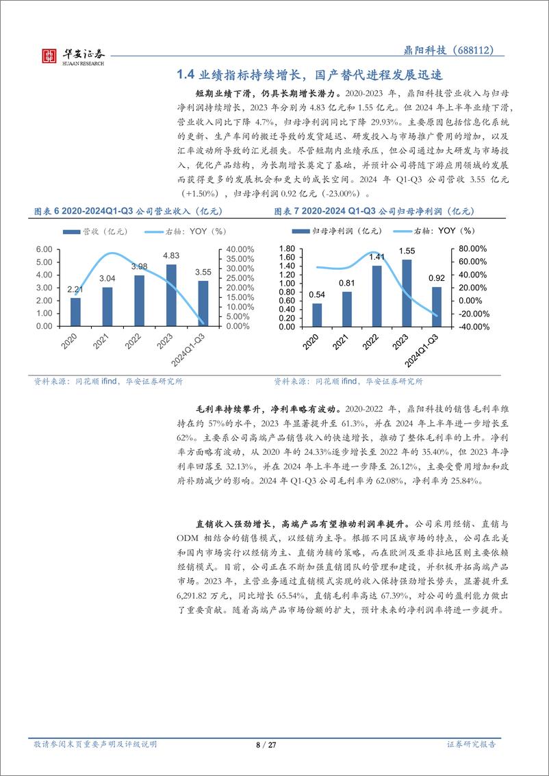 《鼎阳科技(688112)高端化加速国产替代，营销网络布局全球-241121-华安证券-27页》 - 第8页预览图