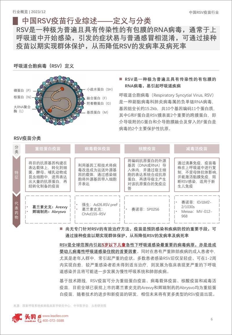 《头豹研究院-2023年中国RSV疫苗行业概览：全球首款RSV疫苗抢入蓝海市场》 - 第6页预览图