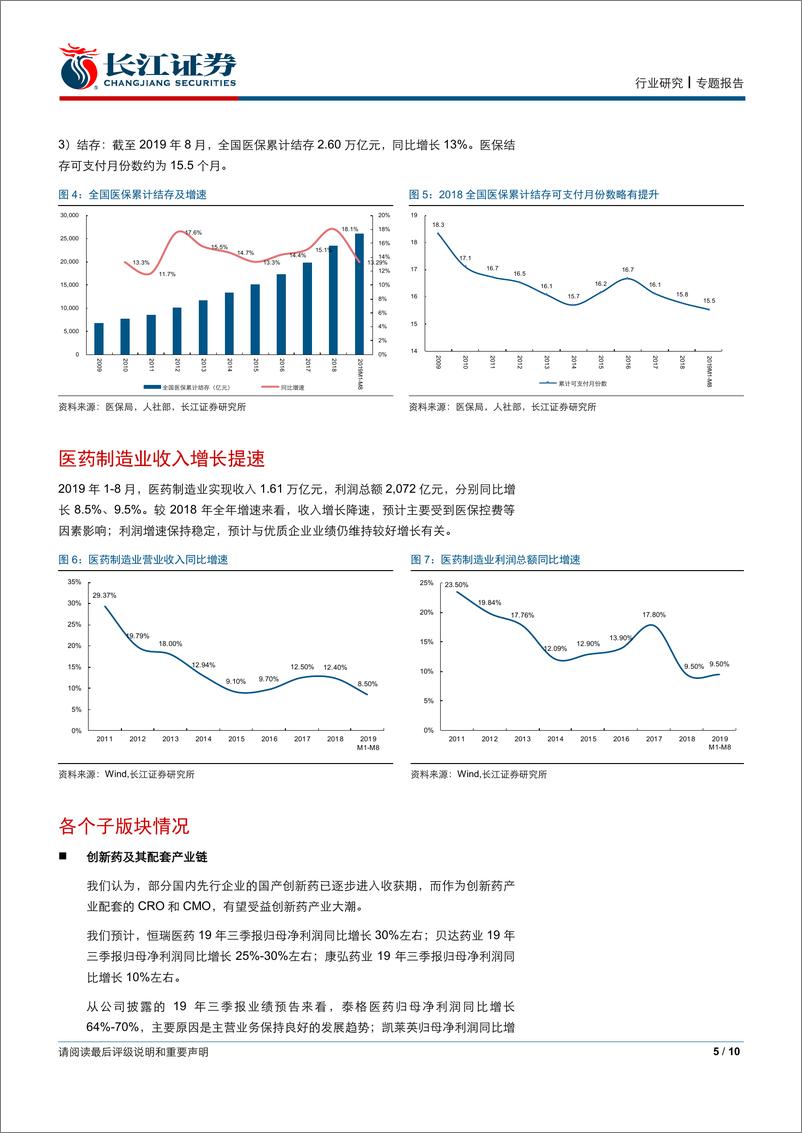 《医药行业2019年三季报业绩前瞻-20191011-长江证券-10页》 - 第6页预览图