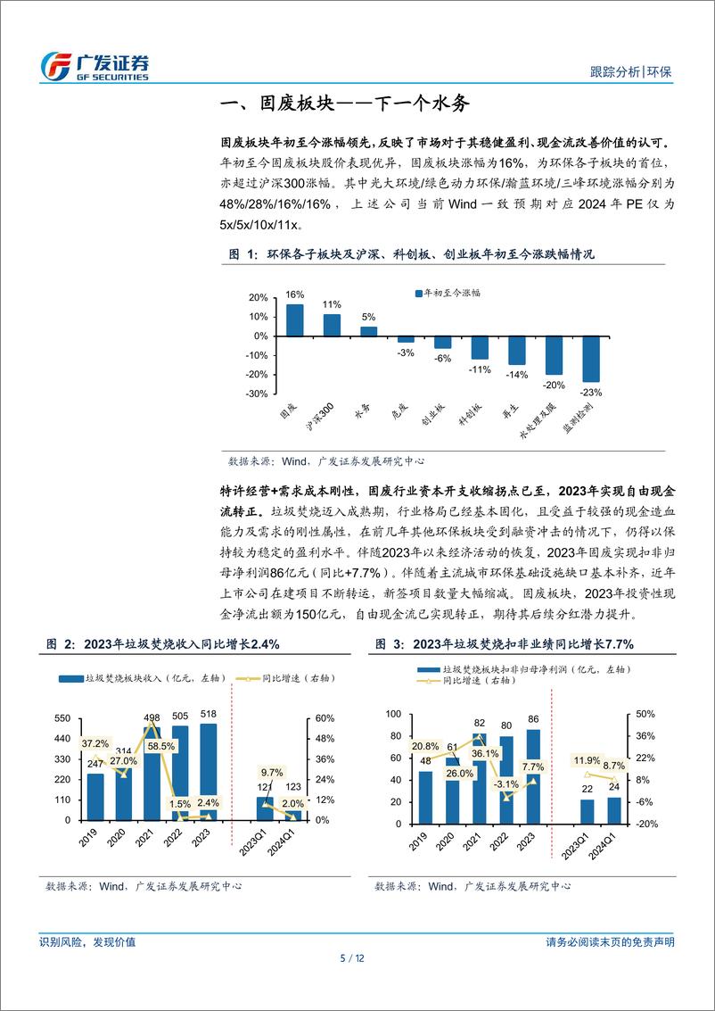 《环保行业深度跟踪：固废现金流改善带动估值修复，重视分红提升潜力-240616-广发证券-12页》 - 第5页预览图