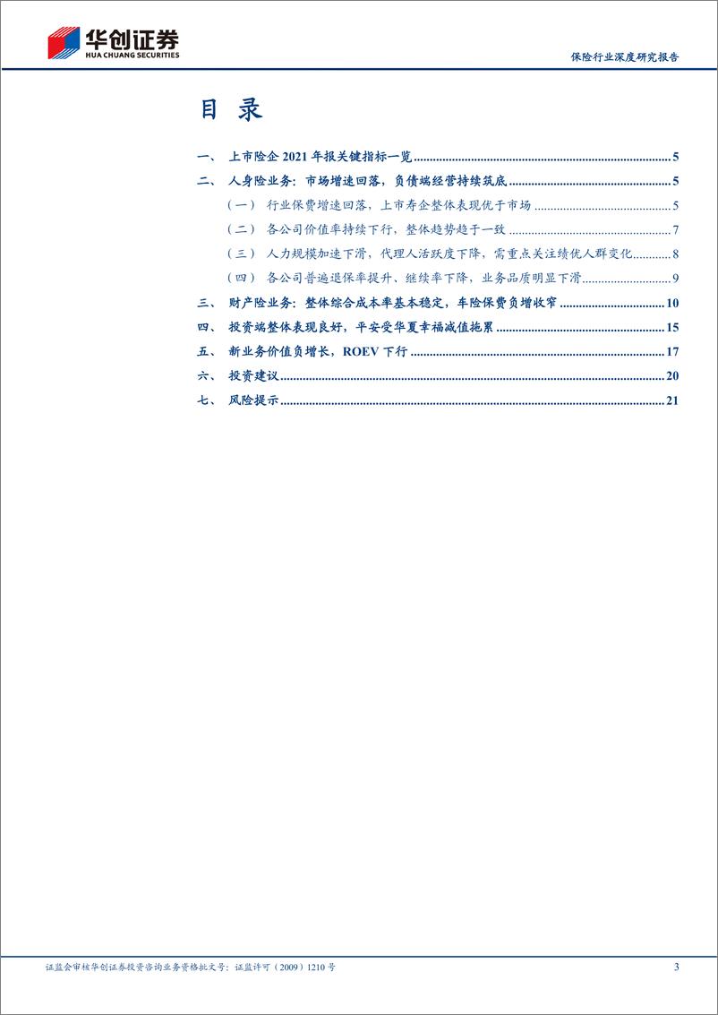 《保险行业深度研究报告：保险行业2021年报综述及中期策略，寿险负债端持续筑底，车险综改效应边际改善-20220419-华创证券-24页》 - 第4页预览图