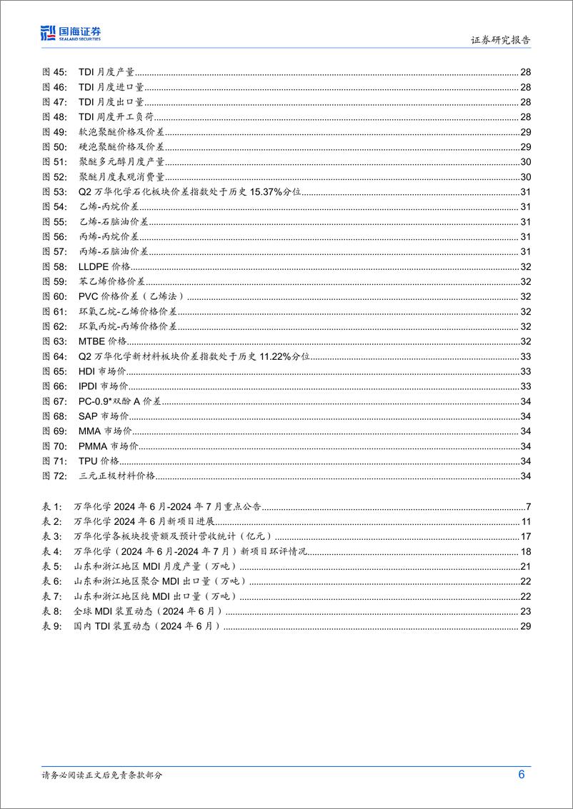 《万华化学(600309)6月月报：海外MDI装置不可抗力频发，宁波20万吨HDI技改扩能项目第一次环评公示-240709-国海证券-38页》 - 第6页预览图