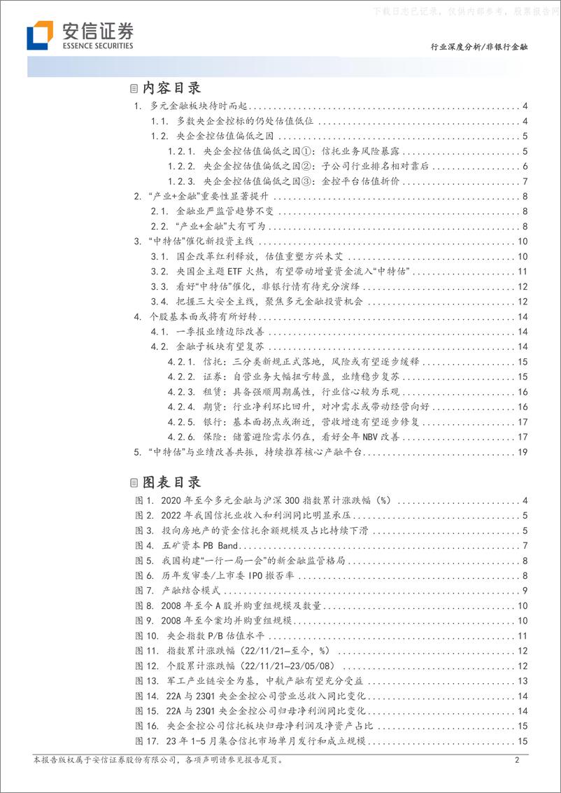 《安信证券-非银行金融行业深度分析：产业金融乘风起势，基本面拐点向上+“中特估”重估-230629》 - 第2页预览图