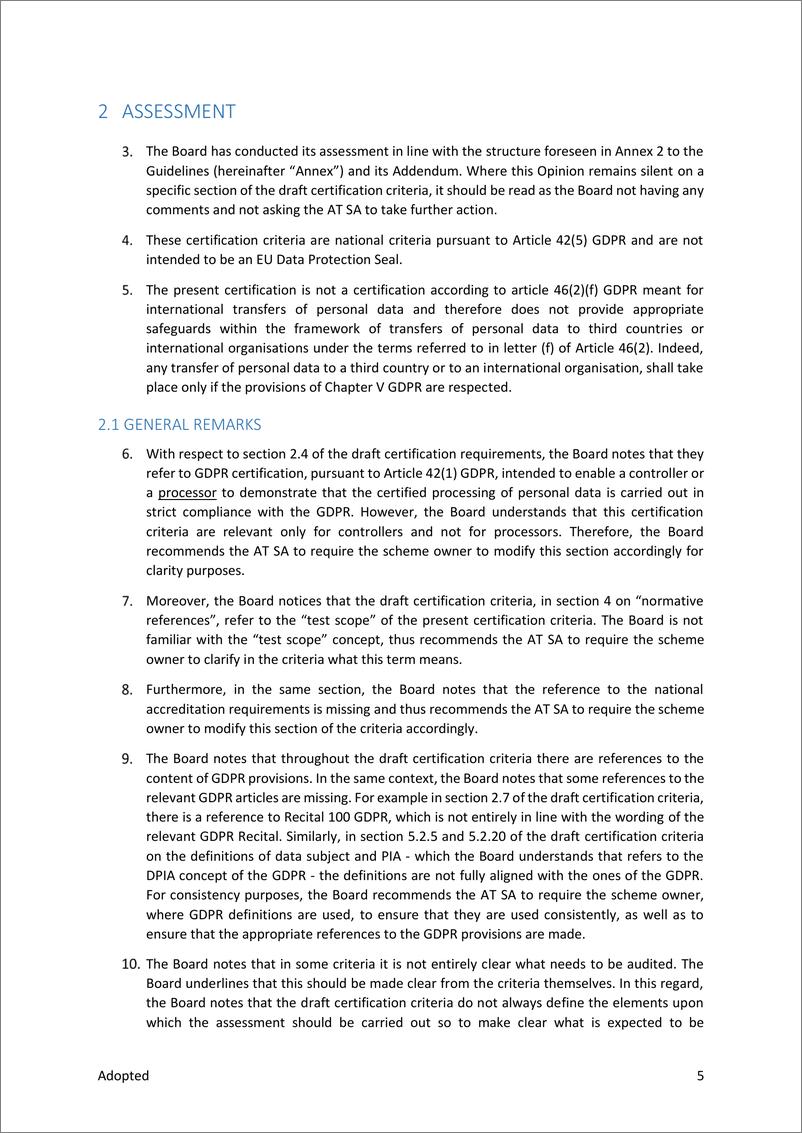 《关于奥地利监管机构关于DSGVO zt GmbH认证标准的决定草案的第18-2024号意见-12页》 - 第5页预览图