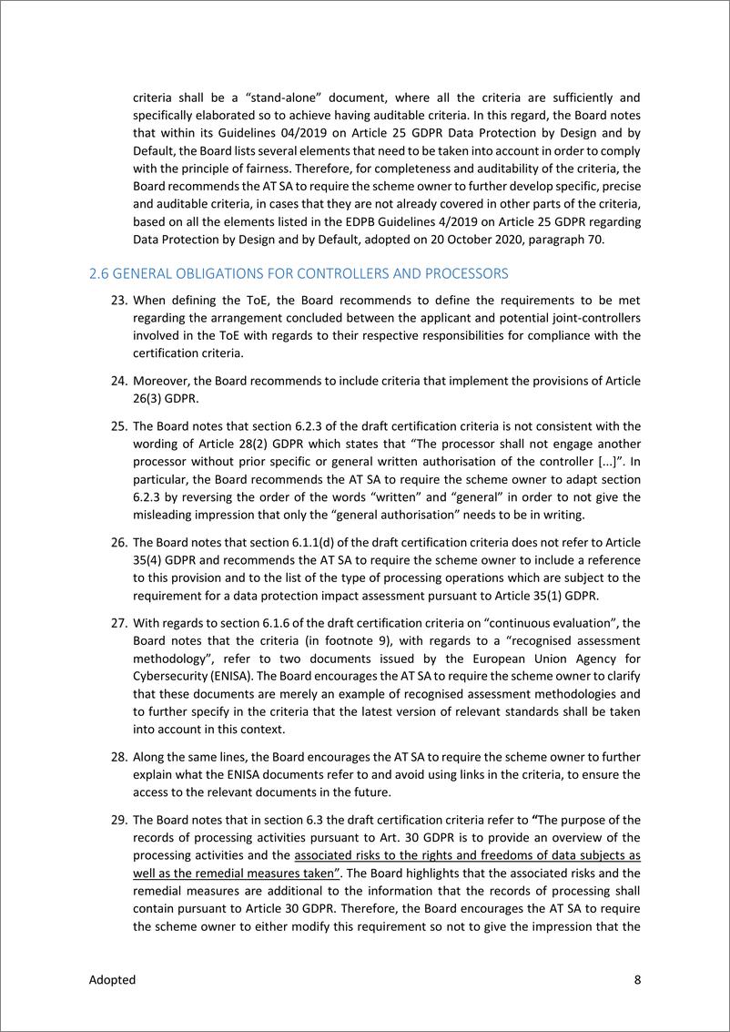 《关于奥地利监管机构关于DSGVO zt GmbH认证标准的决定草案的第18-2024号意见-12页》 - 第8页预览图