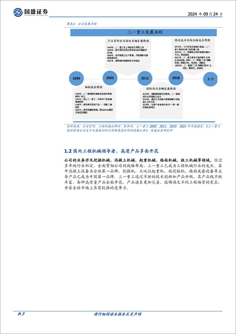 《三一重工(600031)国内底部反转、海外极具潜力，公司从中国金牌迈向全球金牌-240924-国盛证券-52页》 - 第7页预览图