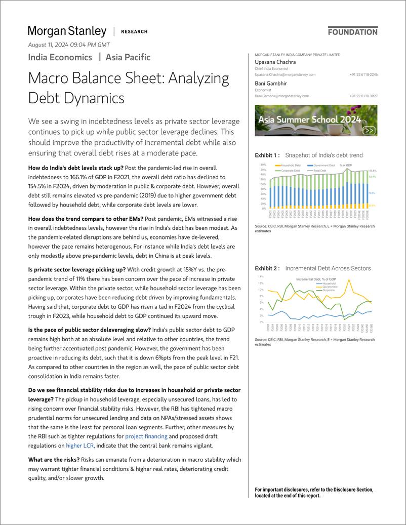 《Morgan Stanley Fixed-India Economics Macro Balance Sheet Analyzing Debt Dynamic...-109802750》 - 第1页预览图