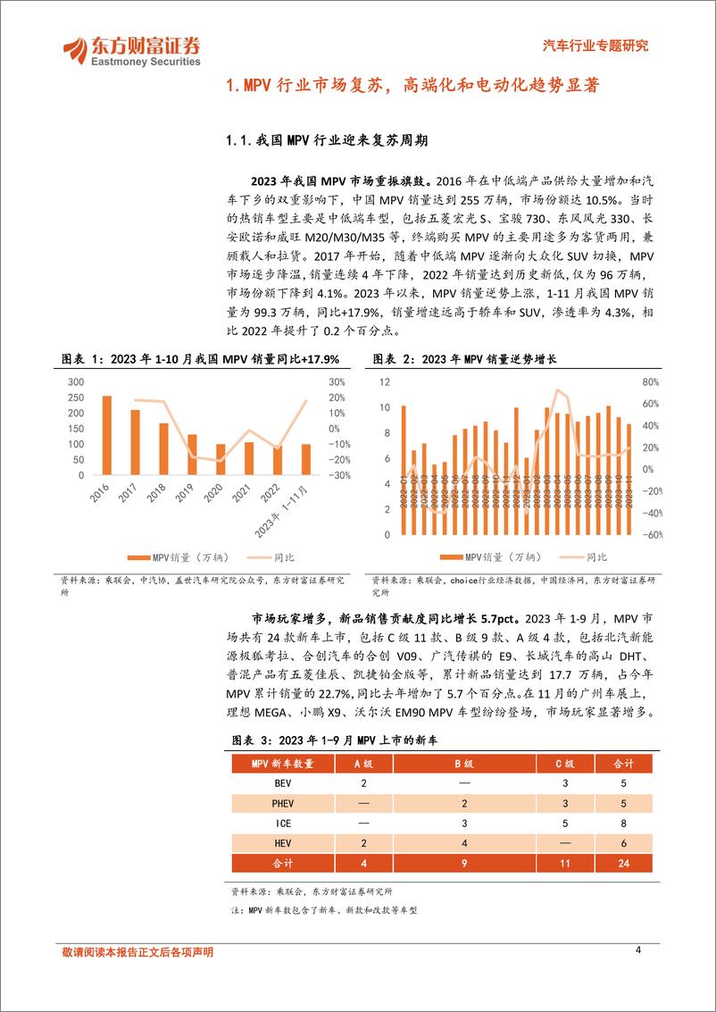 《汽车行业专题研究：各家纷纷入局MPV市场，高端新能源MPV有望打开新成长空间》 - 第4页预览图