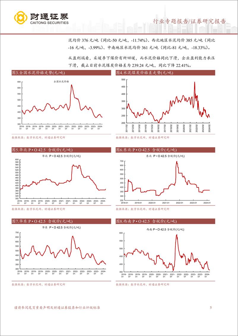 《建材行业2023A以及2024Q1业绩前瞻：行业筑底进行时，静待景气复苏开启新周期-240325-财通证券-19页》 - 第5页预览图