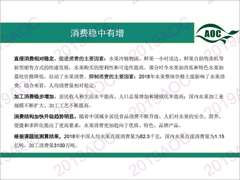 《2019中国农业展望大会：中国水果市场展武婕，中国农业科学院农业信息研究所副研究员-2019.4-37页》 - 第7页预览图