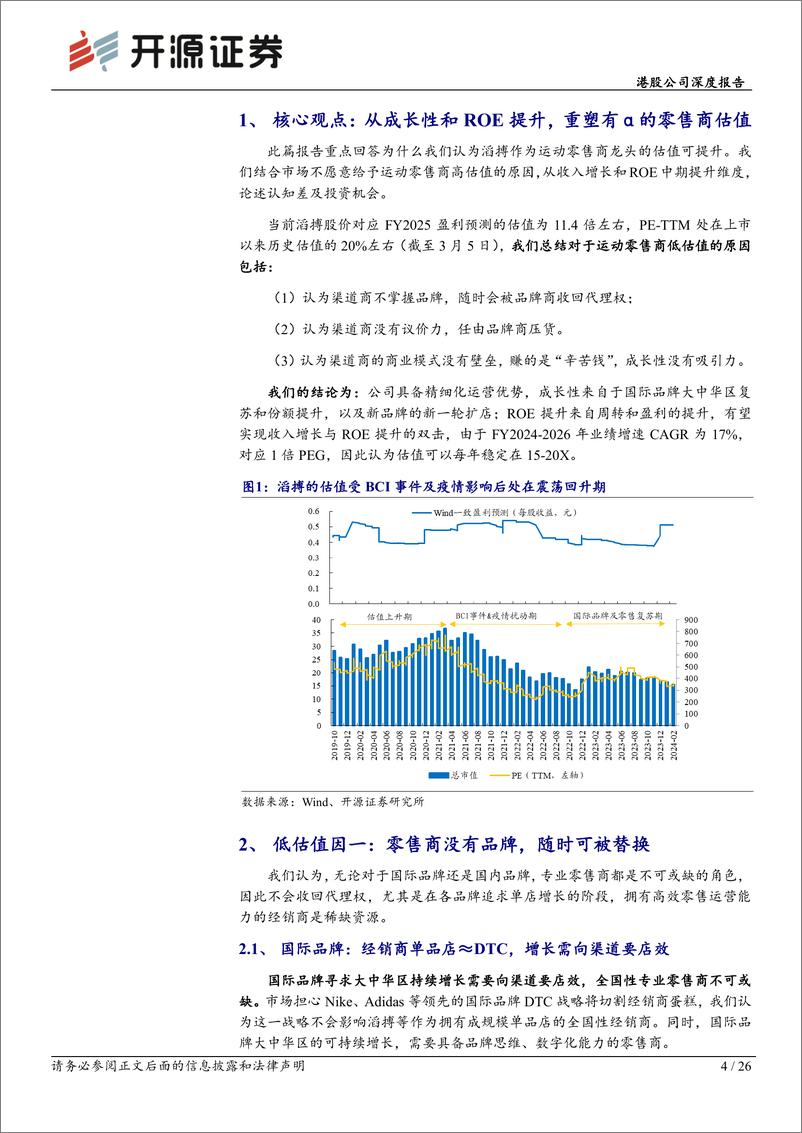 《滔搏(06110.HK)港股公司深度报告，滔搏估值探讨：效率筑高壁垒，估值重塑与成长交辉-240311-开源证券-36页》 - 第4页预览图