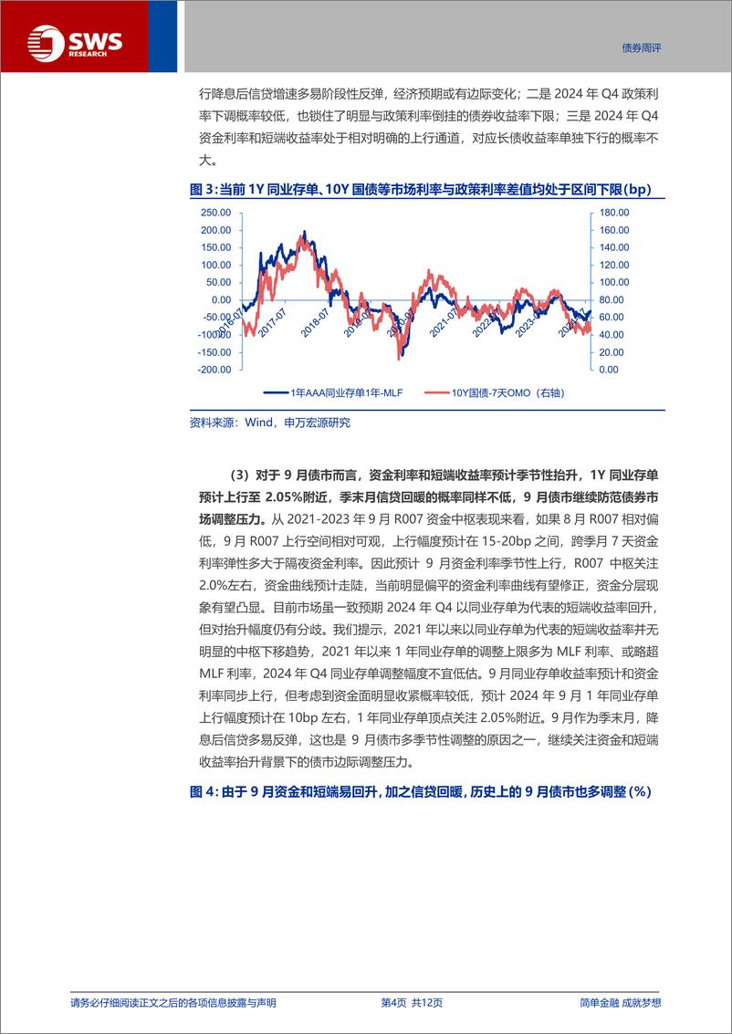 《国内债市观察月报(202409)：央行净买入国债后，9月债市还会季节性调整吗？-240831-申万宏源-12页》 - 第4页预览图