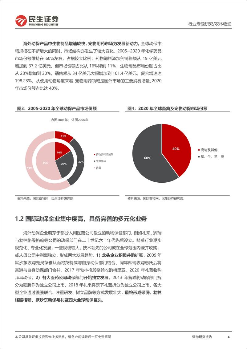 《动保行业专题报告他山之石：深度复盘海外动保龙头的发展路径-20220918-民生证券-20页》 - 第5页预览图