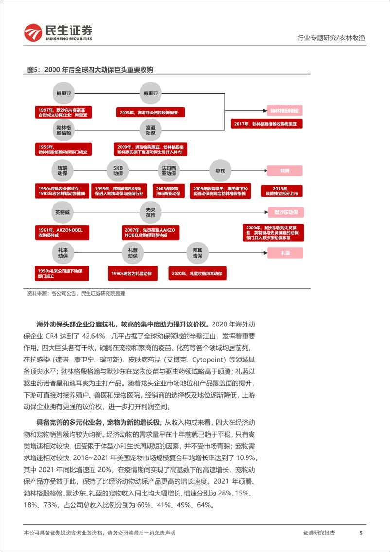 《动保行业专题报告他山之石：深度复盘海外动保龙头的发展路径-20220918-民生证券-20页》 - 第6页预览图