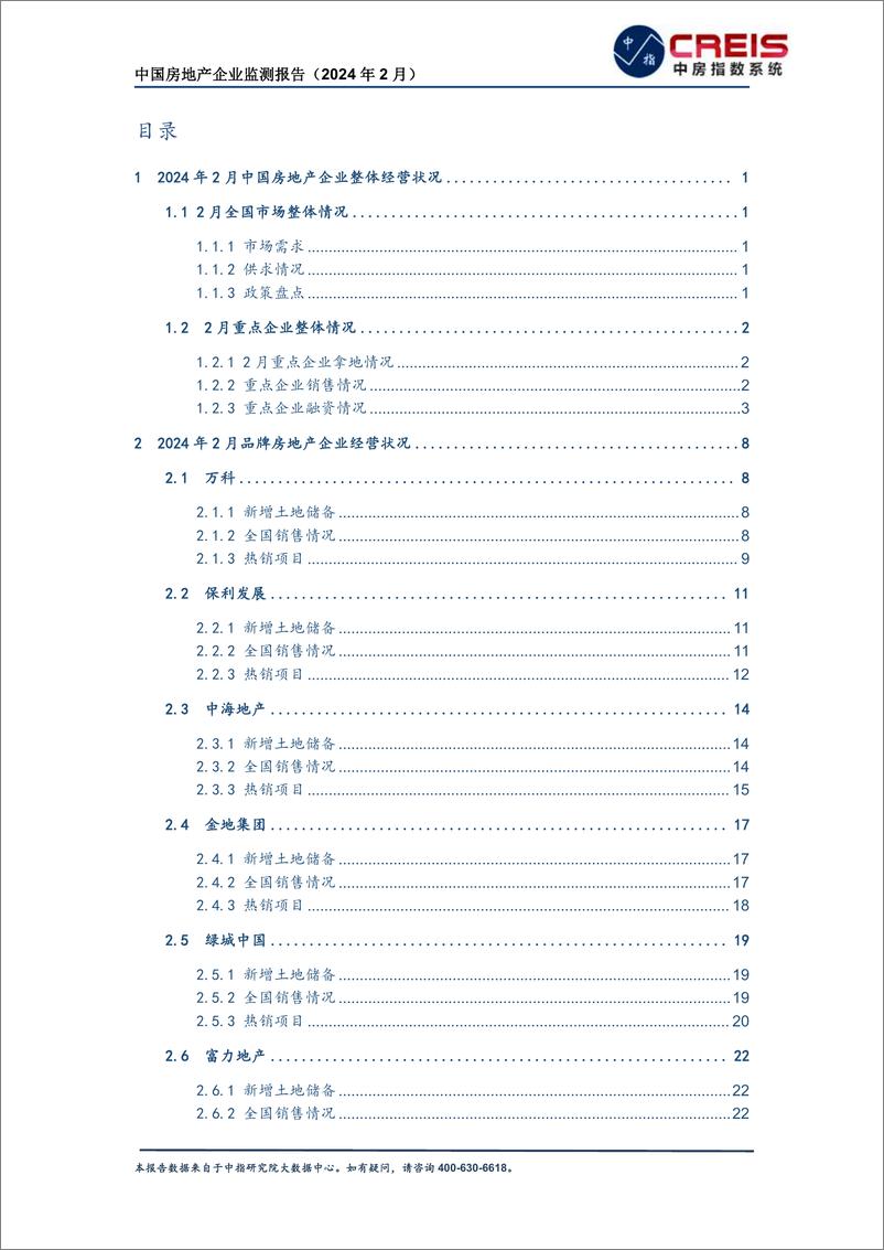 《房地产行业：中国房地产企业监测报告(2024年2月)-240228-中指研究院-33页》 - 第2页预览图