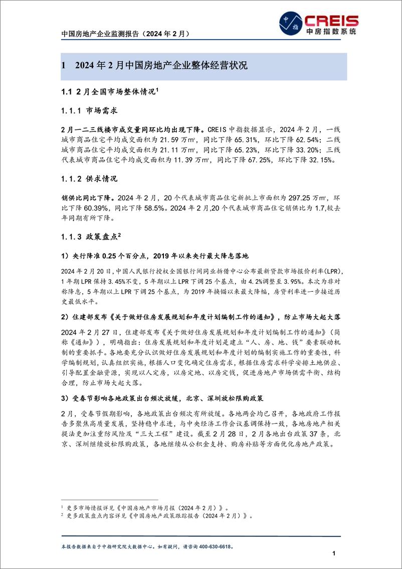 《房地产行业：中国房地产企业监测报告(2024年2月)-240228-中指研究院-33页》 - 第4页预览图