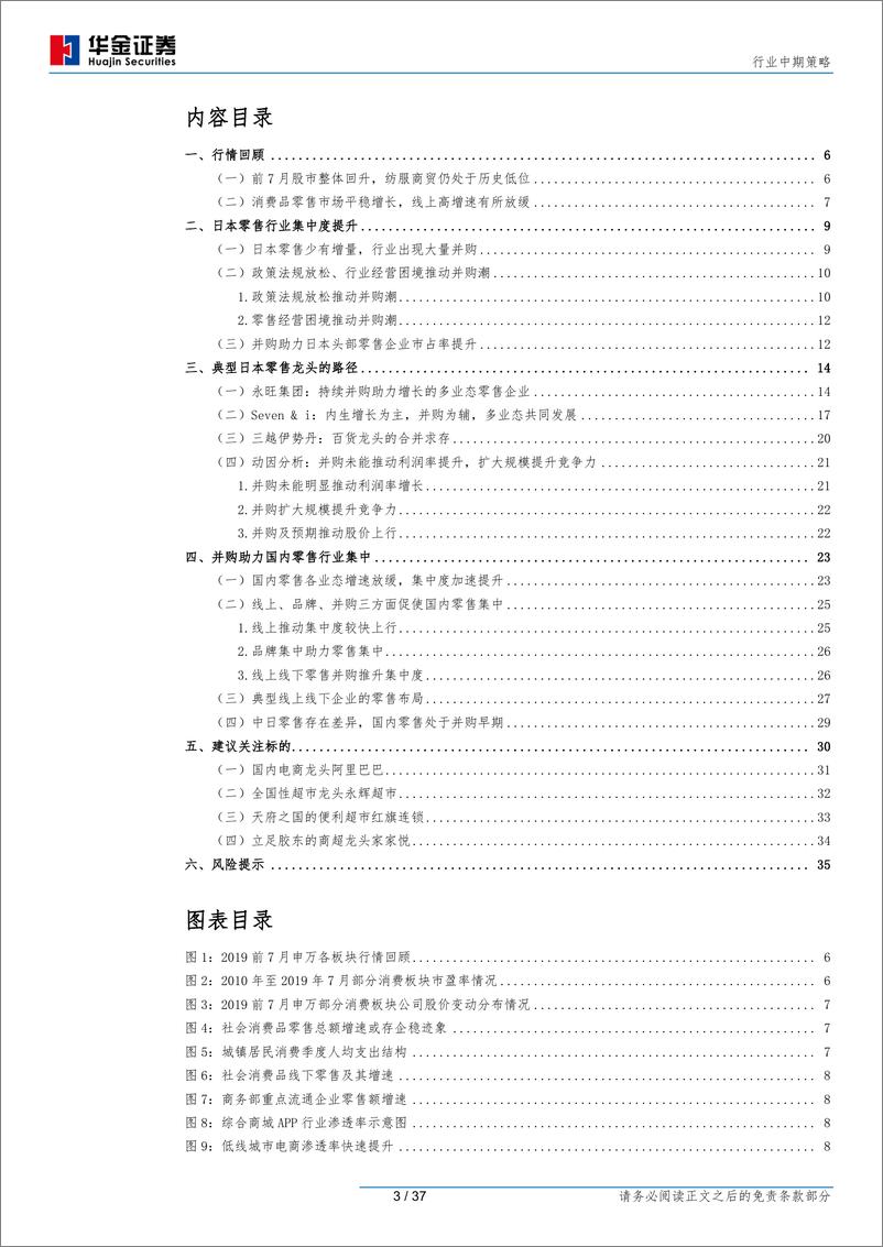 《商贸零售行业中期策略：从日本零售并购，看国内零售集中-20190824-华金证券-37页》 - 第4页预览图