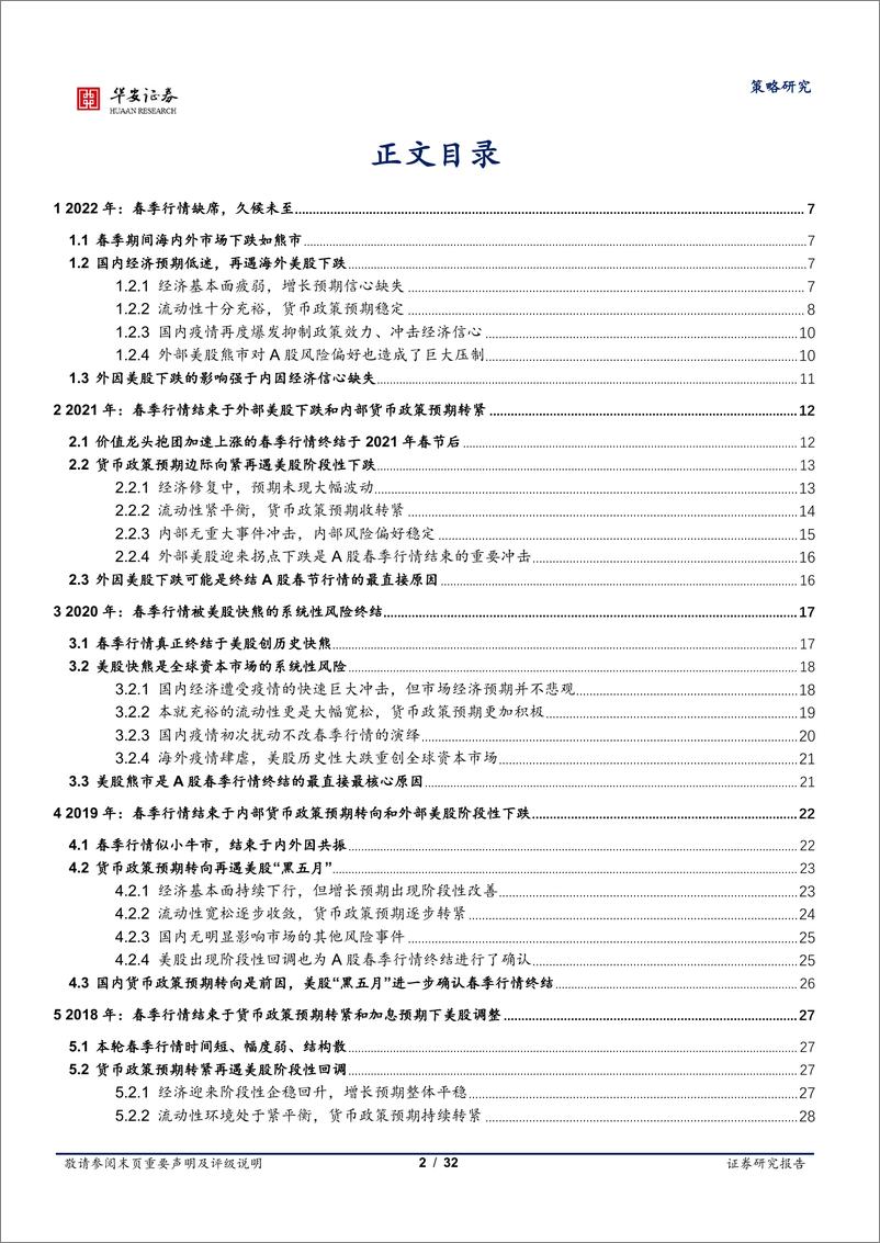 《基于过去 5 年深度复盘启示：什么情形下春季行情会被终结？-20230205-华安证券-32页》 - 第3页预览图