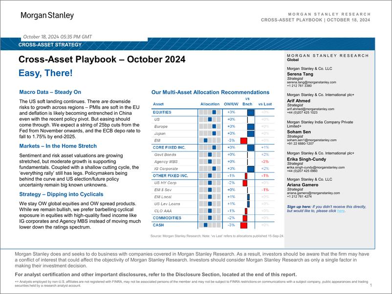 《Morgan Stanley Fixed-Cross-Asset Playbook Easy, There!-110916486》 - 第1页预览图