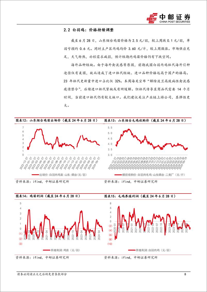 《农林牧渔行业报告：短期猪价小幅调整，下半年盈利持续向好-240701-中邮证券-12页》 - 第8页预览图