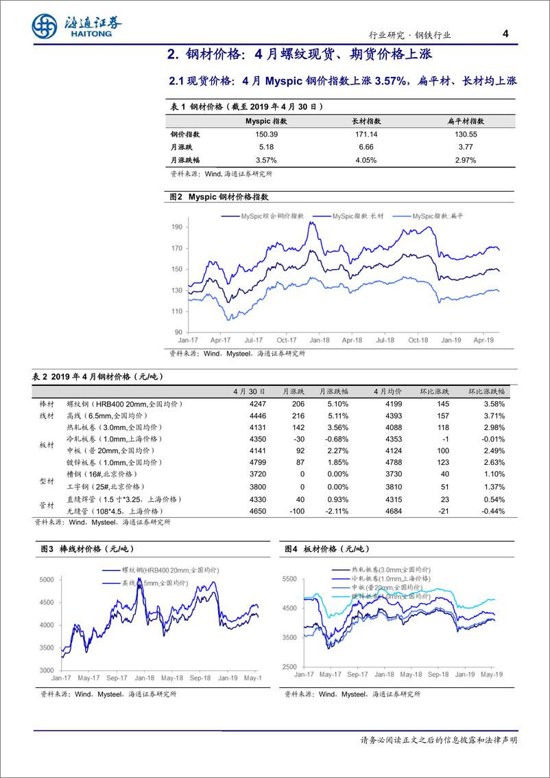 《钢铁行业月报：地产投资数据亮眼，凸显粗钢供给过剩-20190516-海通证券-16页》 - 第5页预览图