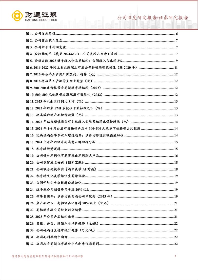 《水井坊(600779)剑指高端，坚守征程-240810-财通证券-36页》 - 第3页预览图