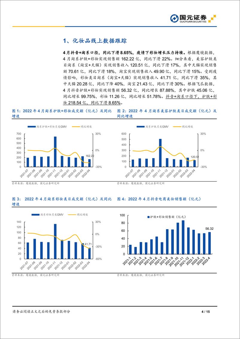 《化妆品行业2022年4月数据跟踪：疫情影响下增速回落，关注疫情对于618的影响-国元证券-20220506》 - 第5页预览图