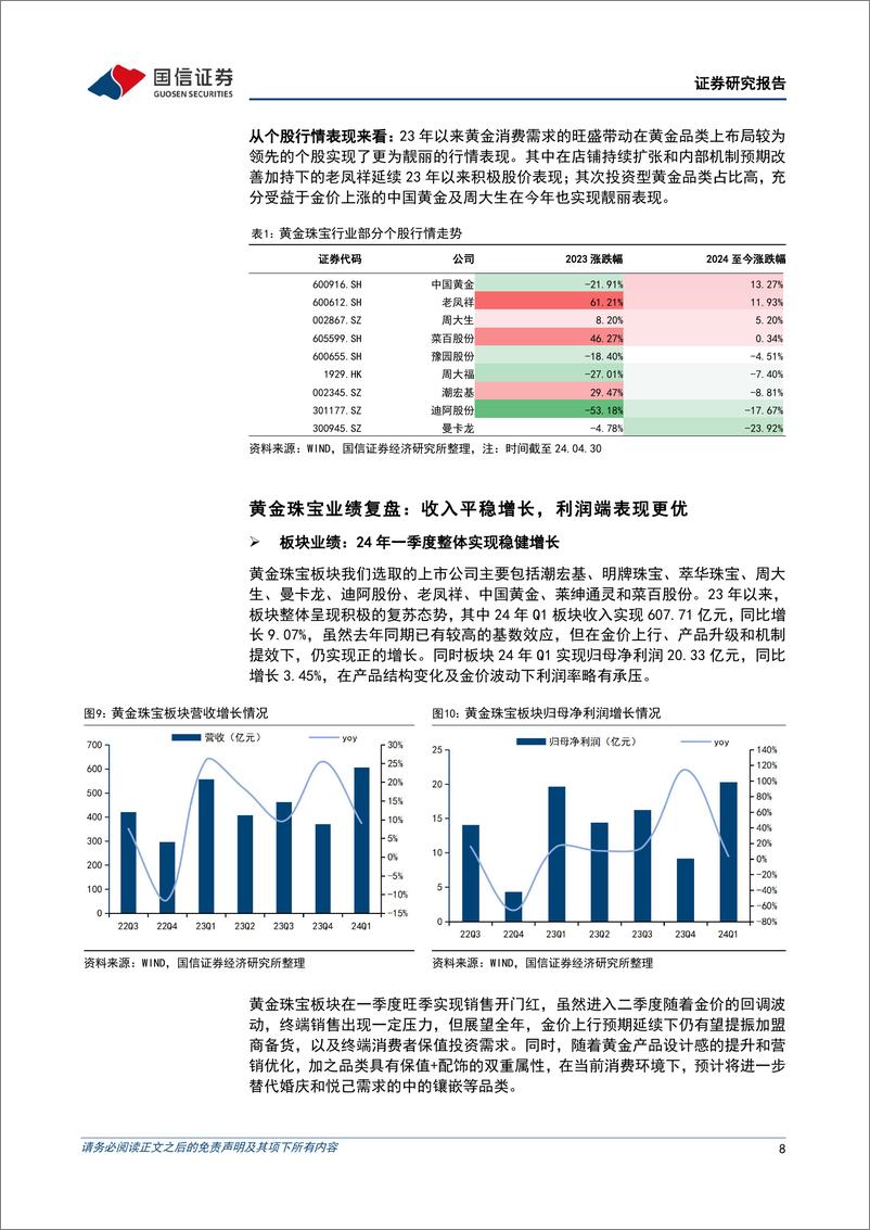 《商贸零售行业财报总结暨5月投资策略：行业平稳龙头增速领先，降本增效驱动盈利优化-240515-国信证券-18页》 - 第7页预览图