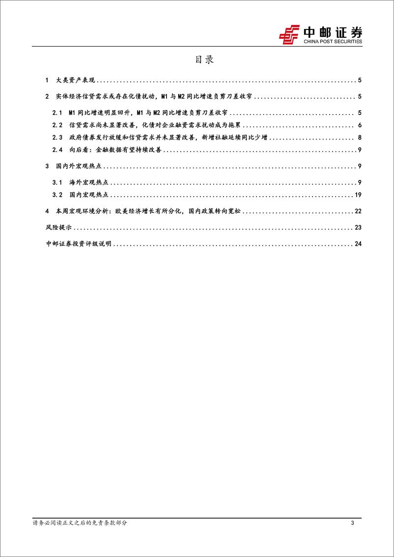 《宏观研究：化债或扰动信贷需求，资金活化水平回升-241216-中邮证券-25页》 - 第3页预览图