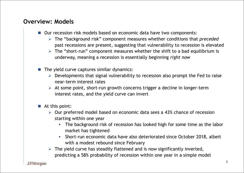 《J.P. 摩根-美股-投资策略-衰退模型更新：除了挥之不去的谨慎情绪，关税方面的消息变得更糟-2019.5.31-21页》 - 第4页预览图