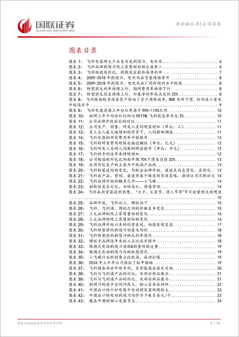《飞科电器(603868)深度报告：高股息个护龙头，重拾增长可期-240825-国联证券-35页》 - 第5页预览图