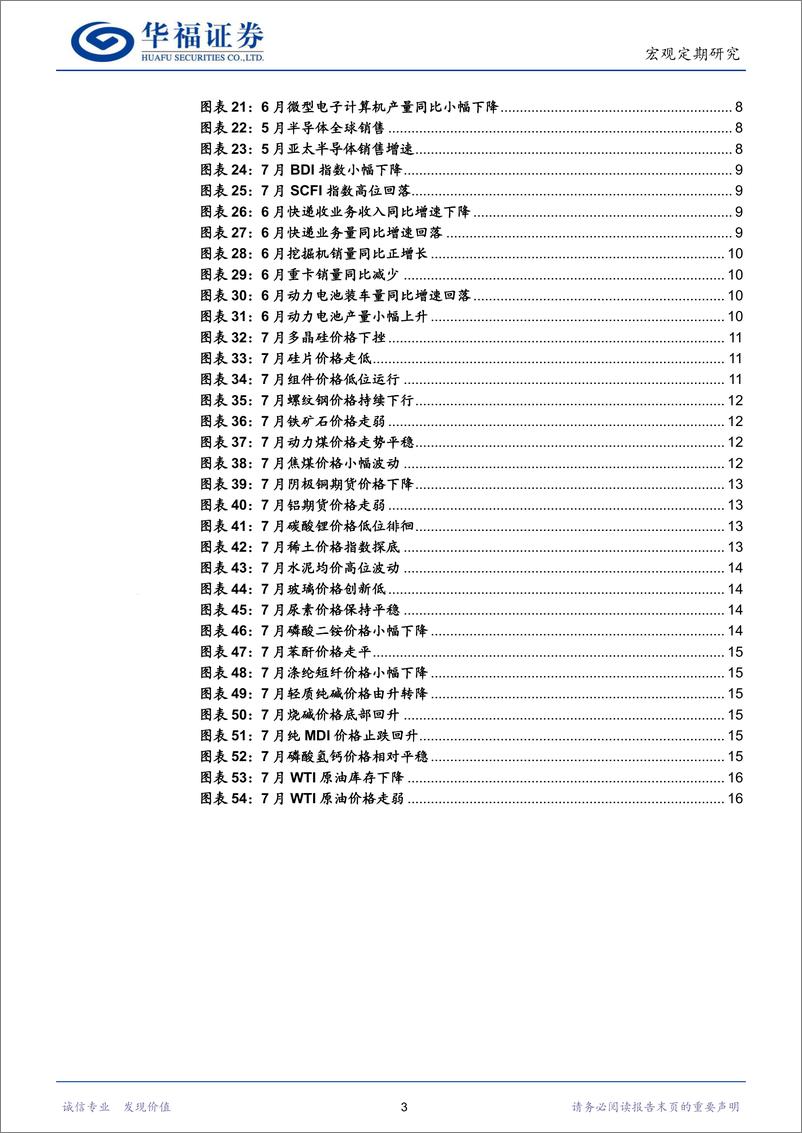 《行业比较专刊：上游景气转弱，中游行业有亮点-240801-华福证券-20页》 - 第3页预览图