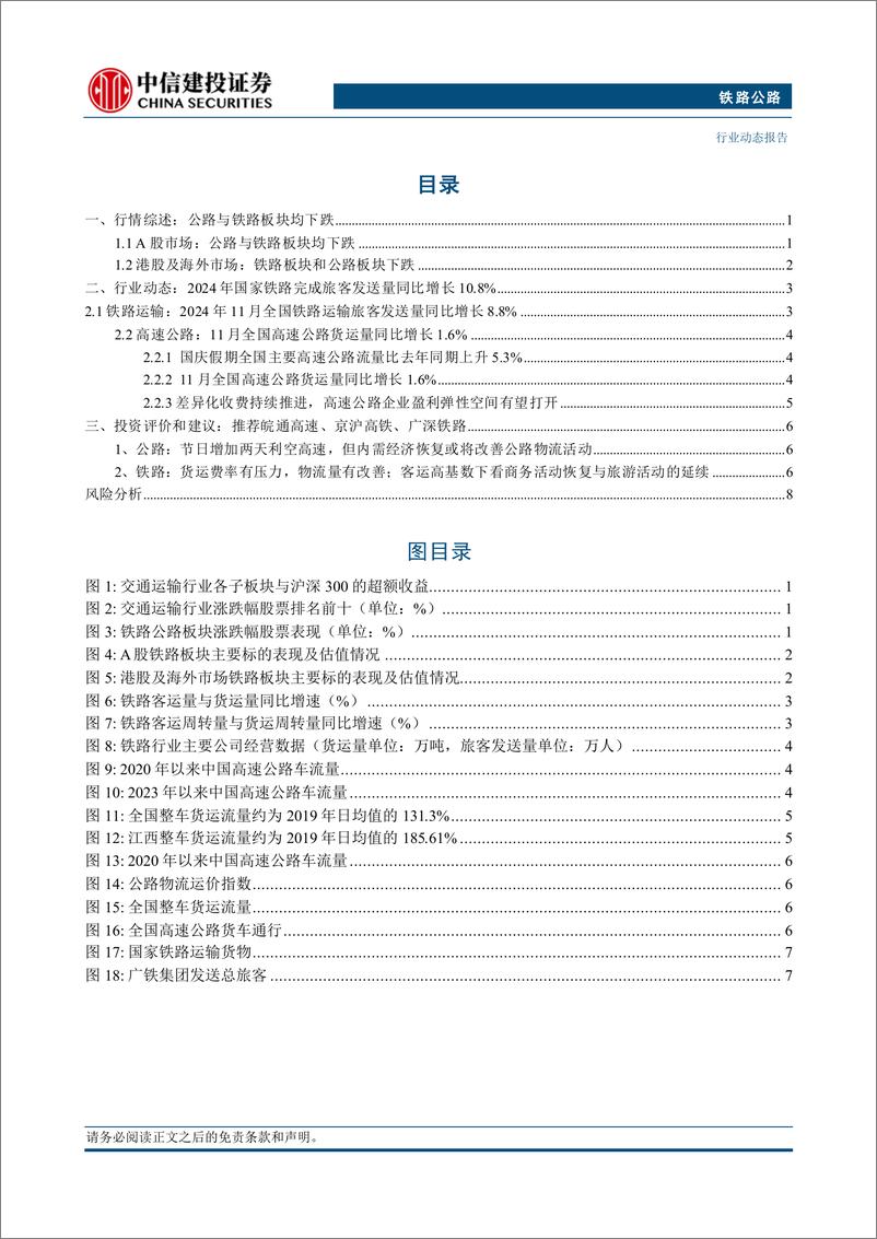 《铁路公路行业：2024年国家铁路完成旅客发送量同比增长10.8%25-250112-中信建投-12页》 - 第2页预览图