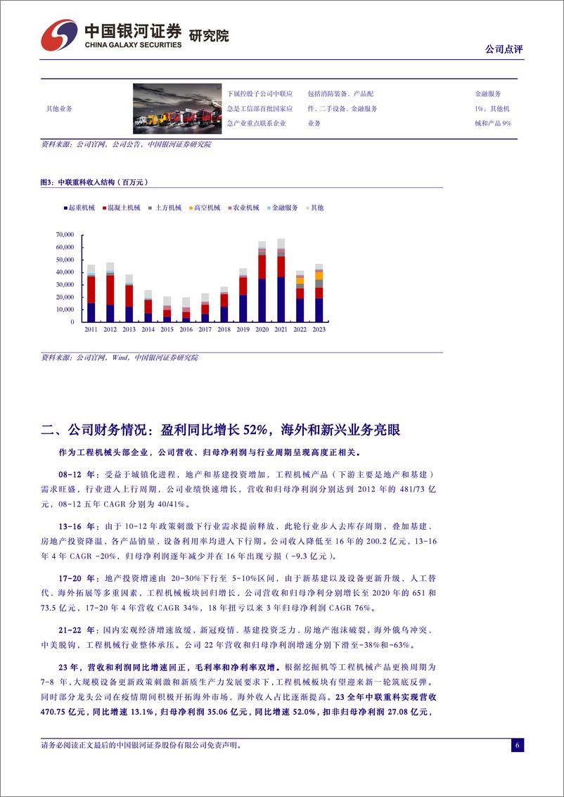 《中联重科-000157.SZ-盈利同比增长52%，海外和新兴业务亮眼-20240402-中国银河-11页》 - 第6页预览图